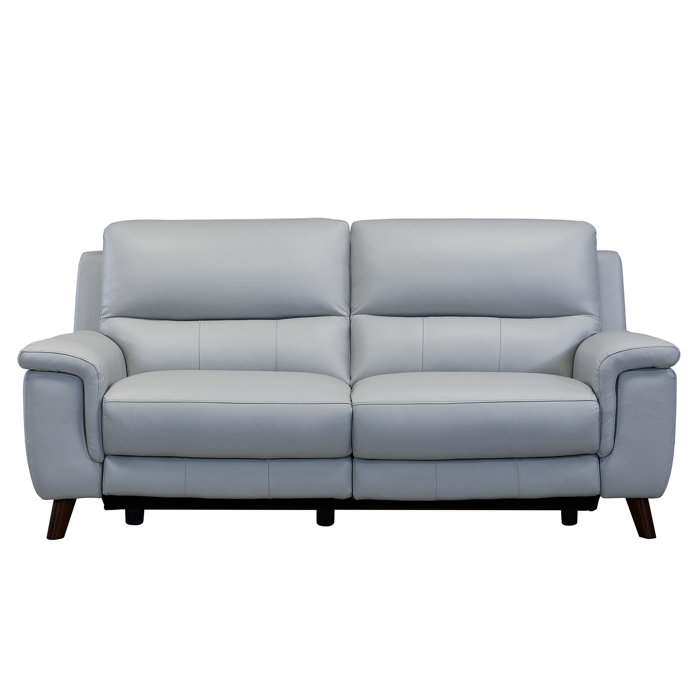 Red Barrel Studio® Yosef 78" Genuine Leather Pillow top Arm Reclining